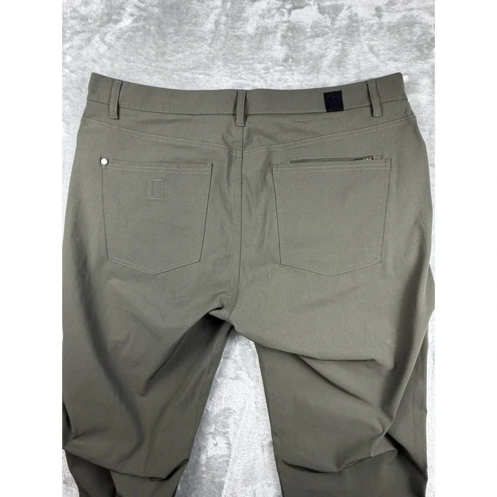 Vuori Meta Pants Men's 36x32 Green Slim Chino 5 Pocket Travel Performance V430